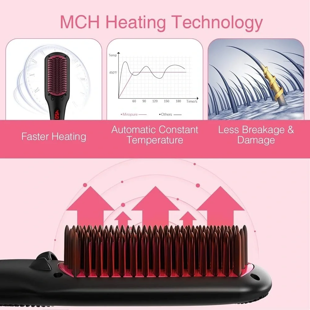 MiroPure Black Hair Straightening Brush
